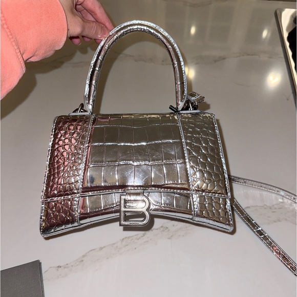 Balenciaga Handbags - Balenciaga Silver Stiletto bag with strap